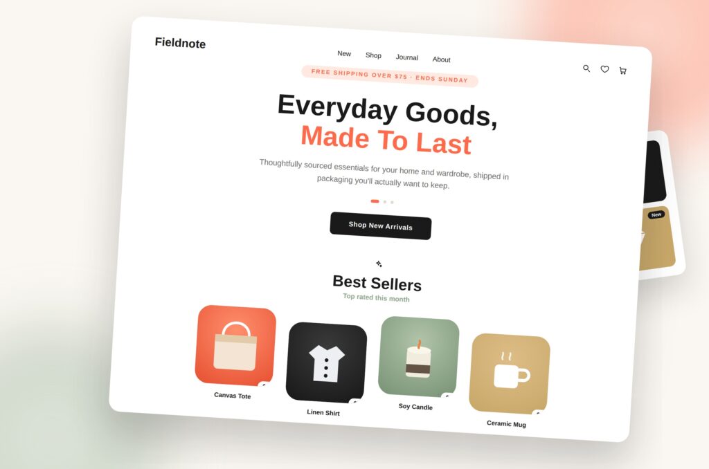 ecommerce store mockup